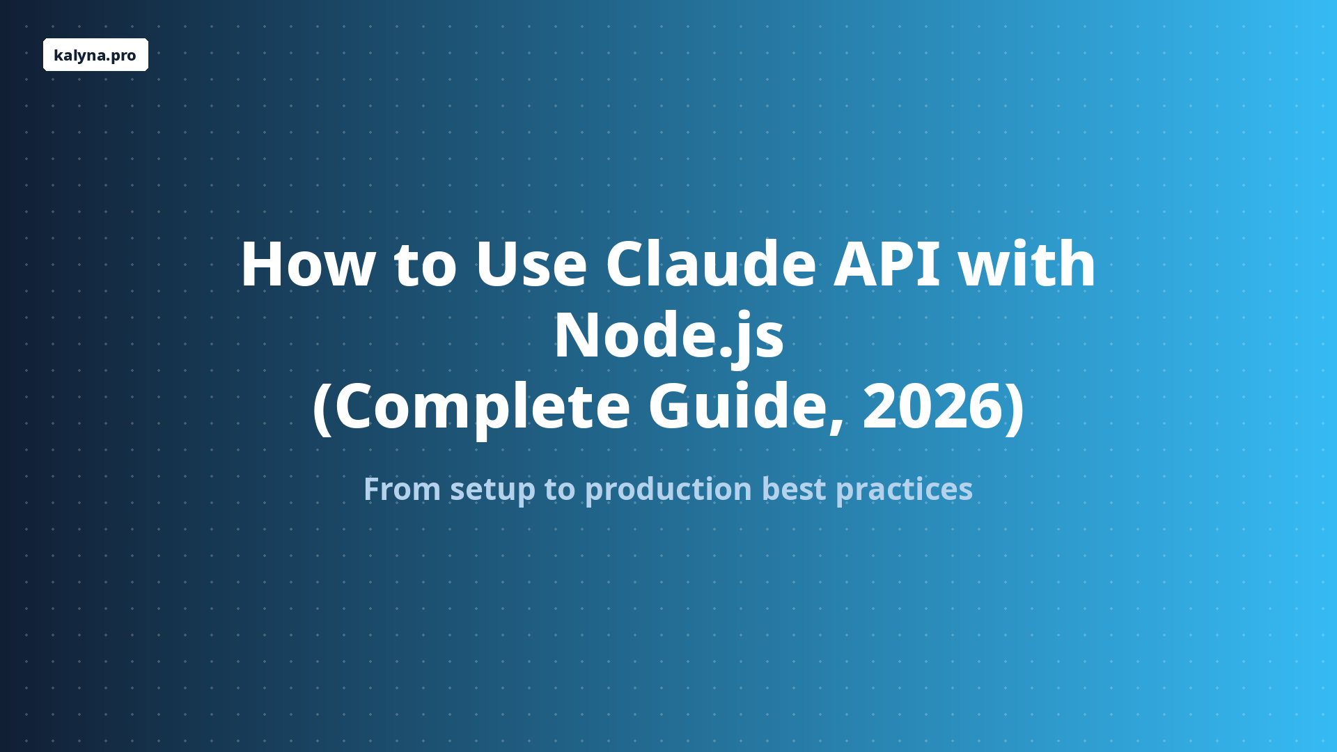 How to Use Claude API with Node.js