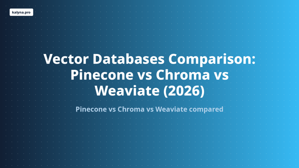 Vector Databases Comparison: Pinecone vs Chroma vs Weaviate (2026 ...